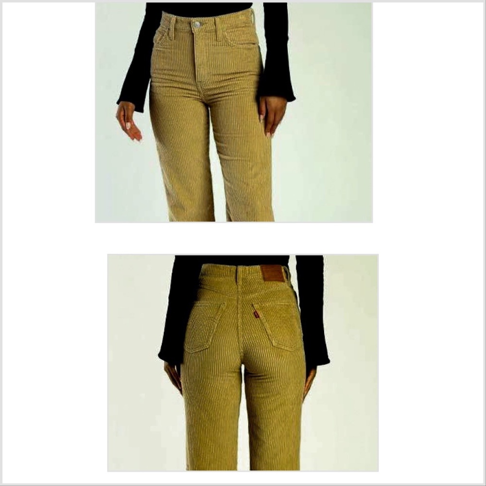 NWT Levis 721 High Rise Skinny stretch corduroy jeans pants moss brown 33x30